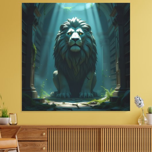 Tempel des Wissens – Die ewige Bibliothek   Leinwanddruck (Insitu (Wohnzimmer))