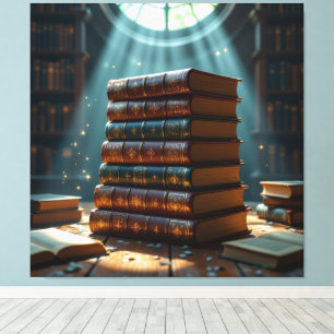 Tempel des Wissens – Die ewige Bibliothek   Leinwanddruck