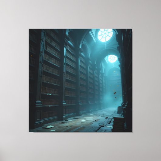 Tempel des Wissens – Die ewige Bibliothek Leinwanddruck (Vorderseite)