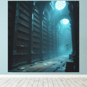 Tempel des Wissens – Die ewige Bibliothek Leinwanddruck