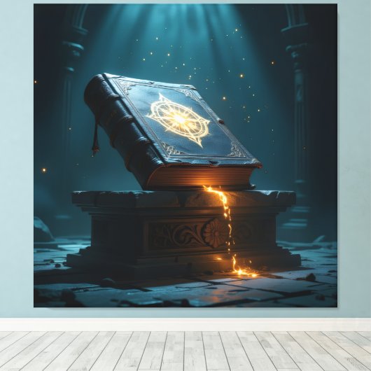 Tempel des Wissens – Die ewige Bibliothek   Leinwanddruck (Insitu (Holzboden))