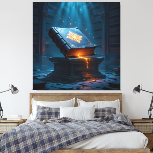 Tempel des Wissens – Die ewige Bibliothek Leinwanddruck (Insitu (Schlafzimmer))