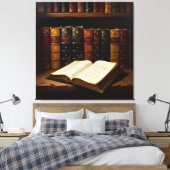 Tempel des Wissens – Die ewige Bibliothek Leinwanddruck (Insitu (Schlafzimmer))