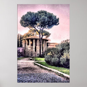 Tempel Hercules Victor Poster