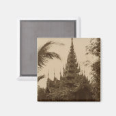 Tempel in Mandalay, Burma, Ende des 19. Jahrhunder Magnet (Vorderseite/Rückseite)