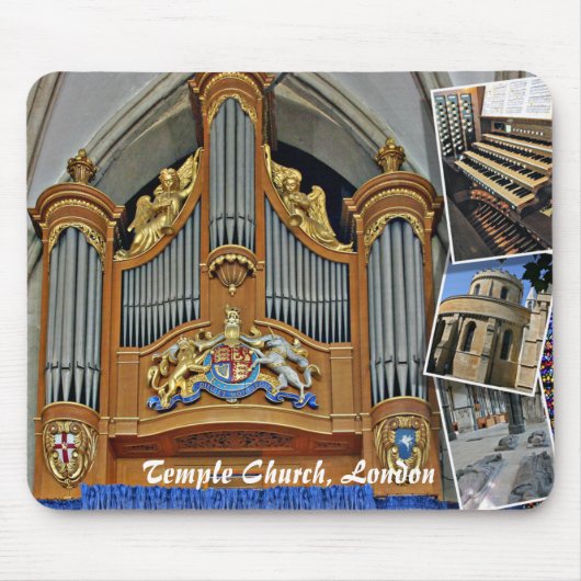 Tempel-Kirche, Pfeifenorgel Londons, England Mousepad (Vorne)