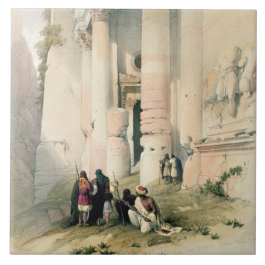 Tempel nannte EL Khasne, PETRA am 7. März 1839 pl Fliese (Vorderseite)