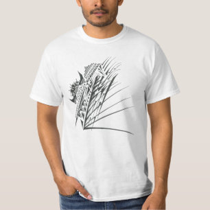 Tempel Schwarz Weiß Abstrakte Stammes-Tattoo-Kunst T-Shirt