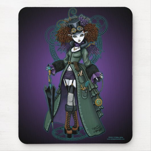 Tempel Steampunk Zeit-Reisend-Vampir Mousepad (Vorne)