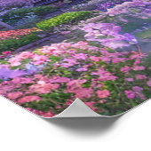 Tempel umgeben von Sakura-Bäumen Poster (Ecke)