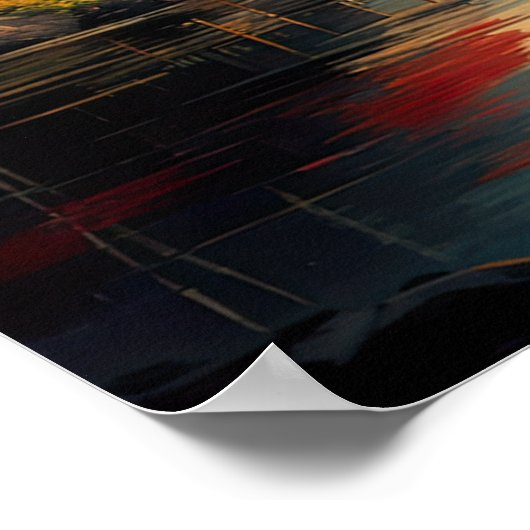 Tempel und Pagode am See Poster (Ecke)