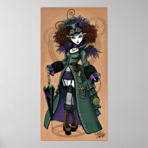 Tempel viktorianischer Steampunk Poster