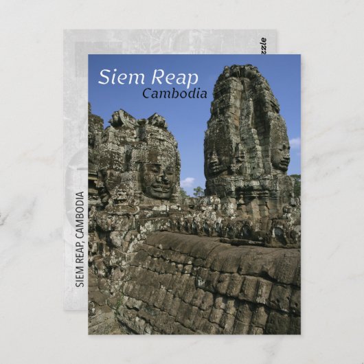 Tempel von Angkor in Kambodscha Postkarte (Vorne/Hinten)