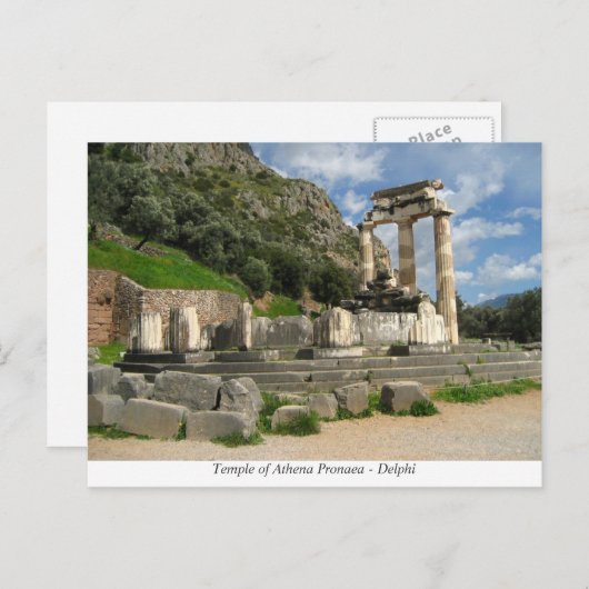 Tempel von Athena Pronaea - Delphi Postkarte (Vorne/Hinten)