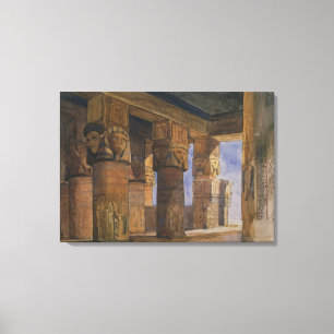 Tempel von Denderah, oberes Ägypten (w/c auf Leinwanddruck