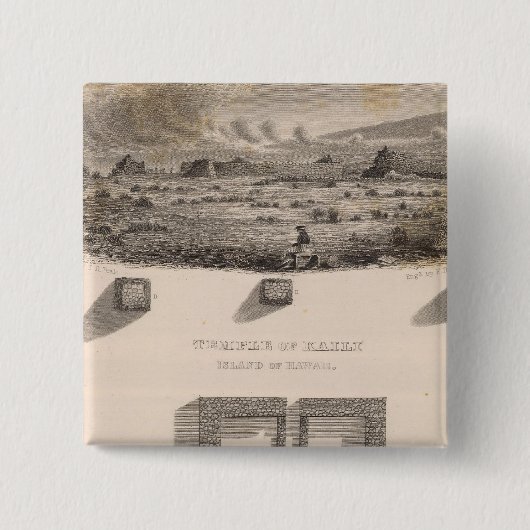 Tempel von Kaili, Insel Hawaii, Hawaii Button (Vorderseite)