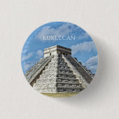 Tempel von Kukulcán, Pyramide, Chichen Itza, Mexik Button (Vorderseite)