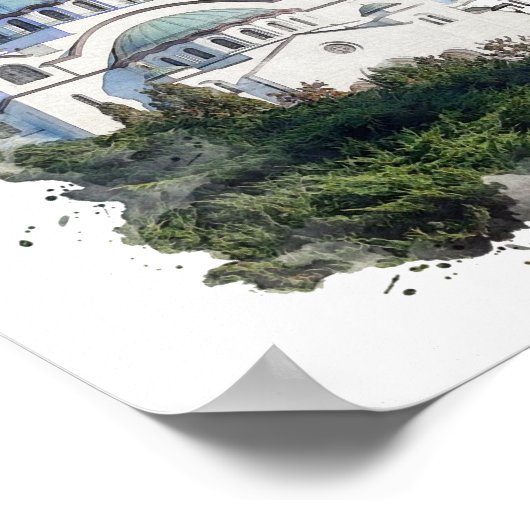 Tempel von Saint Sava Poster (Ecke)