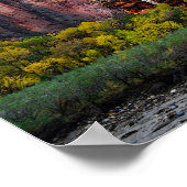 Tempel von Sinawava, Zion in Utah, 12x8 Poster (Ecke)