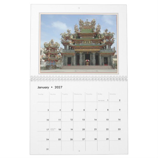 Tempel von Taiwan Kalender (Jan 2027)
