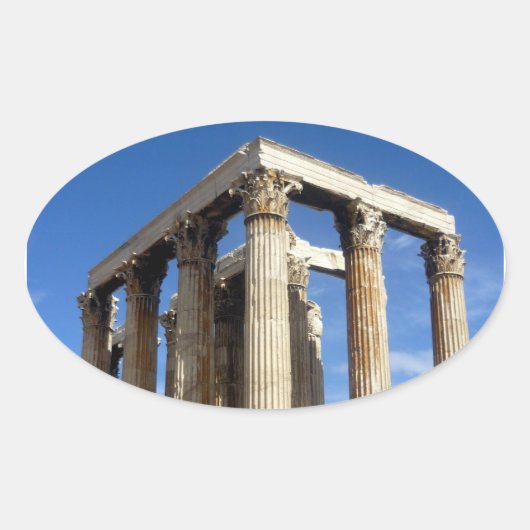 Tempel Zeus Ovaler Aufkleber (Vorderseite)