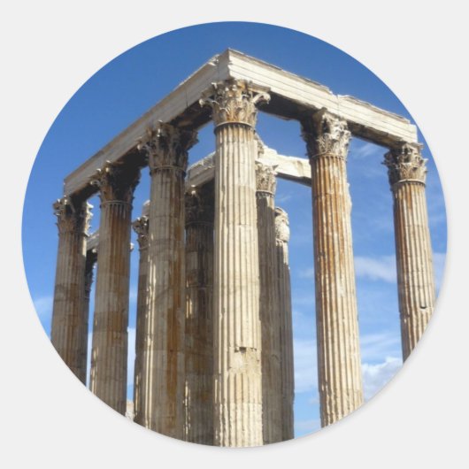 Tempel Zeus Runder Aufkleber (Vorderseite)