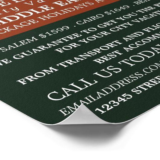 Tempelberg, Jerusalem, Reiseagentur Werbung Poster (Ecke)