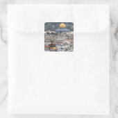 Tempelberg und Felsendom Quadratischer Aufkleber (Tasche)
