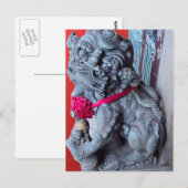 Tempelhunde als Wächter Postkarte (Vorne/Hinten)