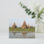 Tempelreflexion, Bagan, Myanmar Postcard Postkarte (Stehend Vorderseite)