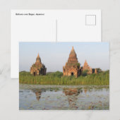 Tempelreflexion, Bagan, Myanmar Postcard Postkarte (Vorne/Hinten)