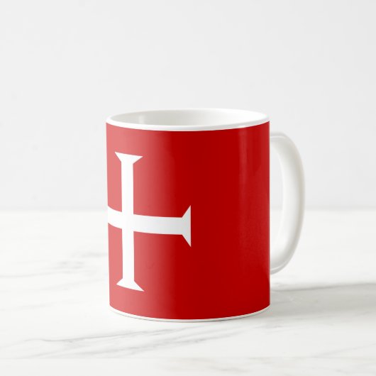 Tempelritter Rot Kreuz Malta teutonische Hospiall Kaffeetasse (VorderseiteRechts)