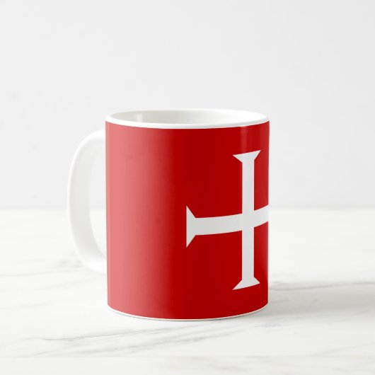 Tempelritter Rot Kreuz Malta teutonische Hospiall Kaffeetasse (Vorderseite Links)