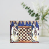 Tempelritter Schach spielen (1283) Postkarte (Stehend Vorderseite)