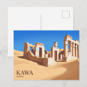 Tempelruinen von Kawa Sudan Postkarte (Vorne/Hinten)