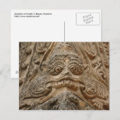 Tempelskulptur Postkarte (Vorne/Hinten)