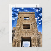 Tempeltor und blauer Himmel in Ägypten Postkarte (Vorne/Hinten)