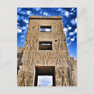 Tempeltor und blauer Himmel in Ägypten Postkarte