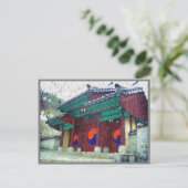Tempeltüren mit Ying Yang Südkorea Postkarte (Stehend Vorderseite)