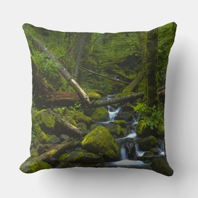 Temperament Rainforest Stream in Columbia River Kissen (Vorderseite)
