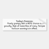 Temperament-Wutanfall, der in Wirklichkeit warnt Autoaufkleber (Vorne)