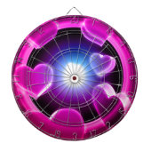 Temperamentvolle Pink-Glühen-Herzen Dartscheibe (vorne)