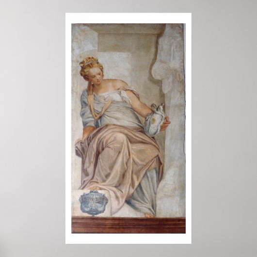 Temperance aus der Wand der Sakristei (Fresko) Poster (Vorne)