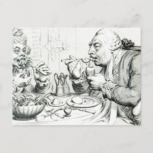 Temperance beim Genuss eines Fruchtessens Postkarte (Vorderseite)