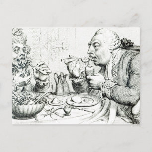 Temperance beim Genuss eines Fruchtessens Postkarte