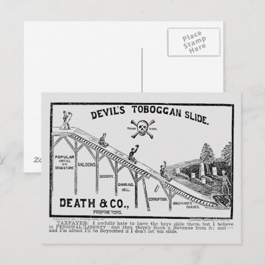 Temperance Movement, 1887 Postkarte (Vorne/Hinten)