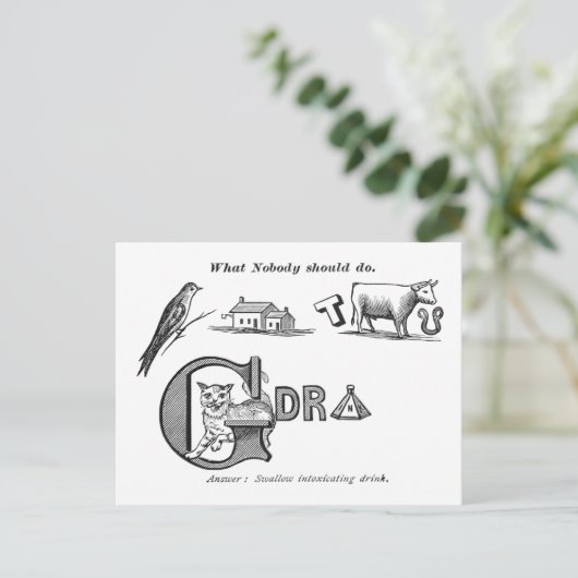 "Temperance Rebus" Postkarte (Stehend Vorderseite)