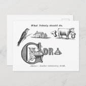 "Temperance Rebus" Postkarte (Vorne/Hinten)