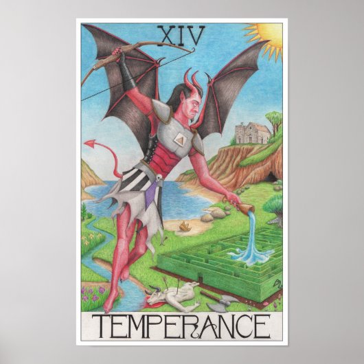 Temperance-Tarotkarte Poster (Vorne)