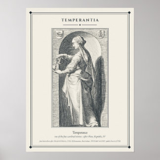 Temperantia Mäßigung Kardinaltugend Stich Poster
